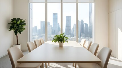 Modern Office Meeting Room City View
