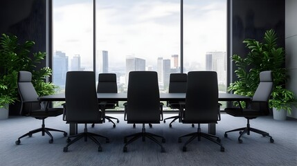 Modern Office Meeting Room City View