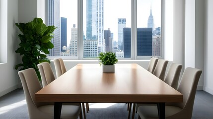 Obraz premium Modern Office Meeting Room City View