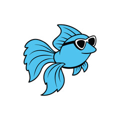 Obraz premium Cute Fish Vector Cartoon Art - Fun and Vibrant Underwater Illustration