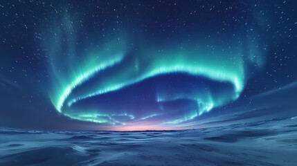 Beautiful auroras accompanied a huge and beautiful starry sky. A starry sky conceals nothing. The picture should have layers, a sense of depth, a sense of detail, high-definition.