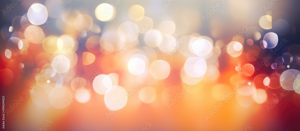 Poster vibrant abstract bokeh lights in red white and orange creating a dreamy blurred background with soft