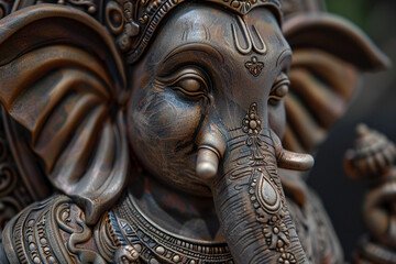 Obraz premium Greeting card with bright holiday composition for Ganesh Chaturthi