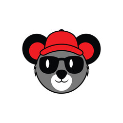 Koala Wearing Hat and Sunglasses Vector - Fun and Playful Illustration