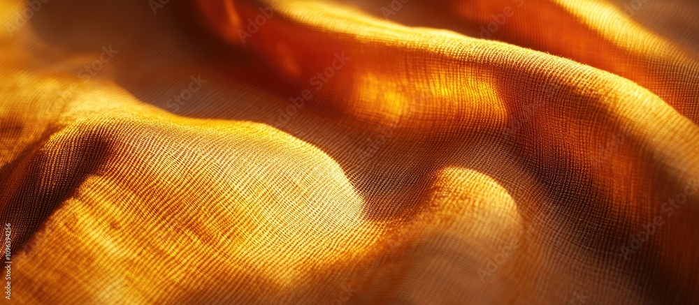 Poster abstract orange fabric texture illuminated by soft spotlight creating a warm and dynamic background 