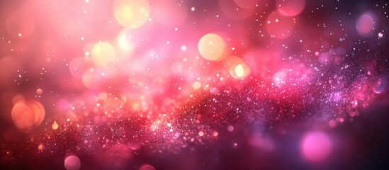 Fototapeta premium Abstract pink bokeh backdrop with vibrant light circles creating a dreamy and enchanting atmosphere for artistic or design projects