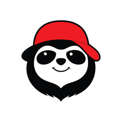 Cute Sloth Head Cartoon Vector Illustration - Fun Design with Hat and Sunglasses