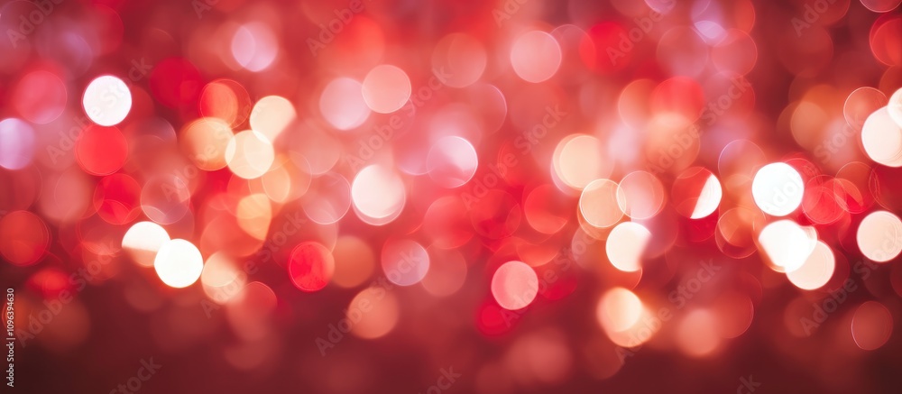Poster abstract red bokeh background featuring vibrant luminous circles and soft defocused light creating a