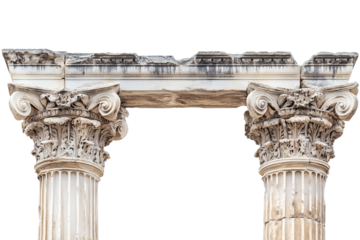Greek column isolated on transparent background