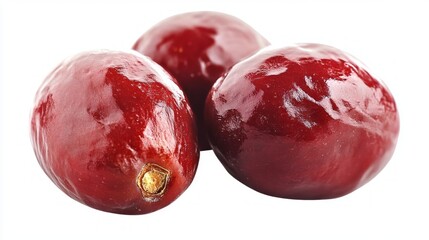 Obraz premium Close-up of Three Vibrant Red Dates
