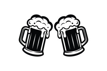 Minimalist Beer Glass Vector - Perfect Icon for Bars and Breweries