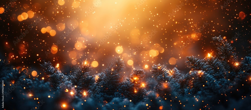 Poster festive christmas background with soft bokeh lights and snowflakes creating a warm winter atmosphere