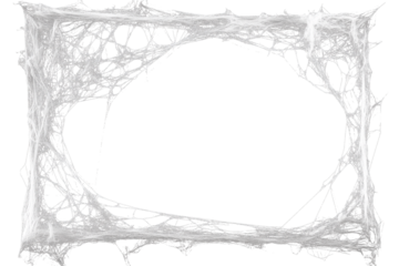 Realistic Halloween spider web with scary thread effect isolated on transparent background