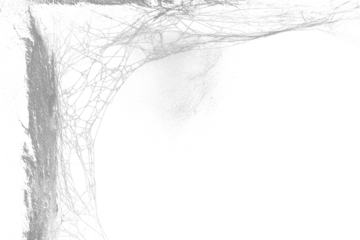 Realistic Halloween spider web with scary thread effect isolated on transparent background