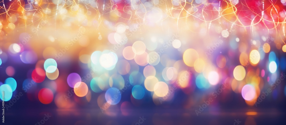 Poster vibrant blurred background of festive celebrations with colorful lights and sparkling patterns for j