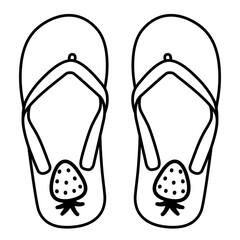 Sandal Flip Flop Strawberry 4 outline