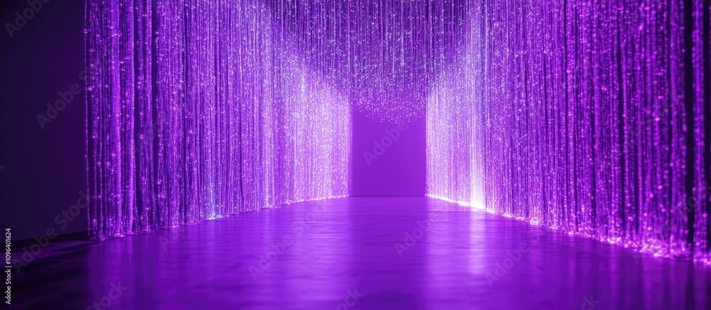 Poster purple illuminated backdrop with shimmering lights creating a vibrant and enchanting atmosphere for 