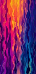 Fototapeta premium abstract background with waves blue orange purple mobile phone wallpaper