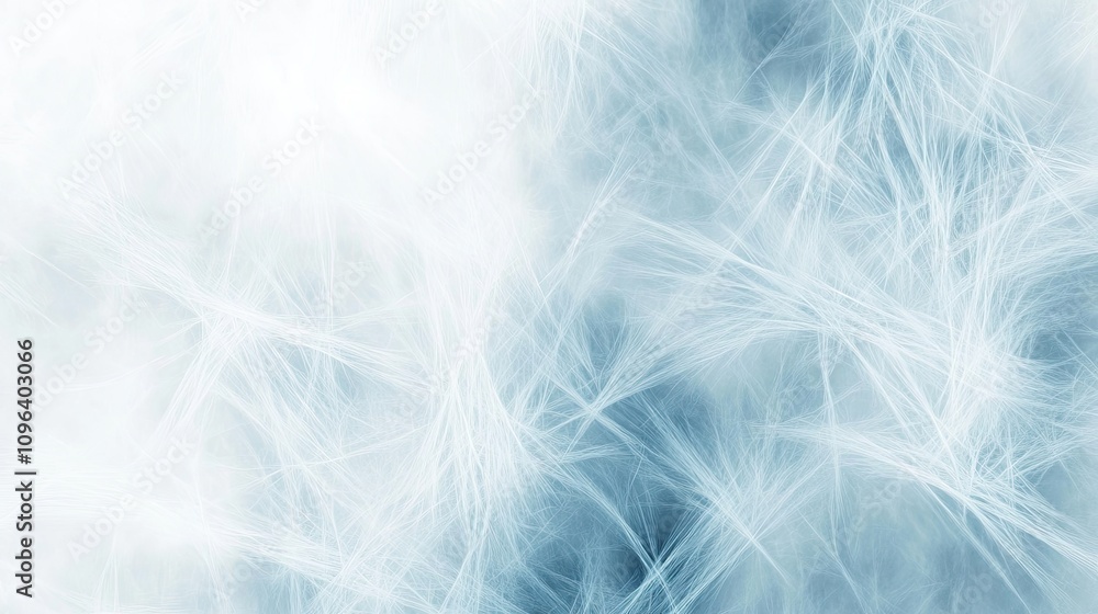 Poster abstract background features ice crystals with intricate blue frost patterns, capturing the essence 