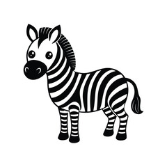 Charming Baby Zebra Icon Vector Illustration - Stylish and Playful Design