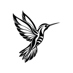 Hummingbird Silhouette Icon Vector Illustration