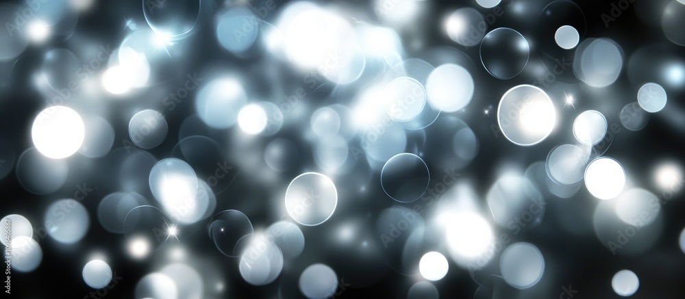 Poster soft gray bokeh lights creating a dreamy abstract background ideal for celebrations and festive occa