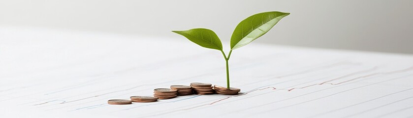 Obraz premium A small green plant sprouts from soil on a white surface, symbolizing growth, renewal, and potential.