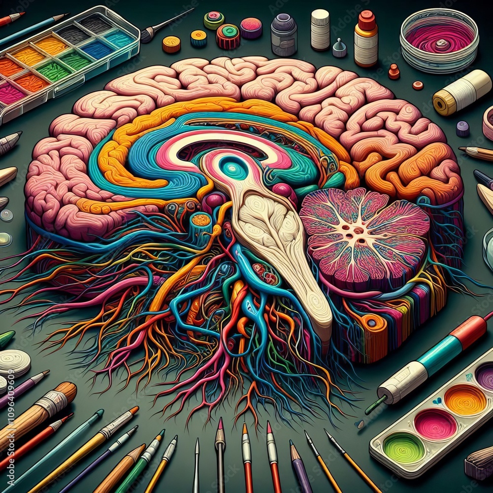 Poster details color coded areas neural connections