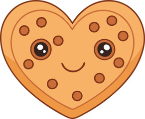 Cute Heart shaped cookies vector cartoon illustration for  Valentine's Day