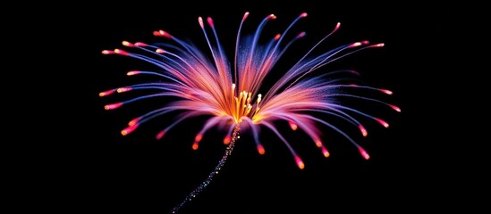 Fototapeta premium Vibrant long exposure fireworks display illuminating the night sky with colorful bursts against a dark backdrop