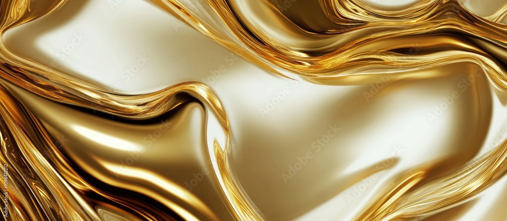 Poster elegant golden abstract background with smooth flowing texture perfect for luxury design and high-en