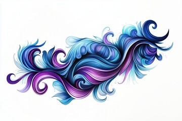 Fototapeta premium Smooth transitions in a modern wave tattoo design