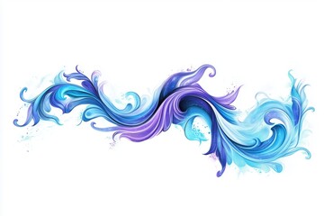 Fototapeta premium Harmonious tattoo with flowing lines in blue and purple shades