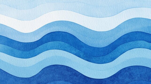 Abstract watercolor background in blue, azure, and turquoise hues, featuring sea wave patterns and gradient textures, perfect for web banners and design.