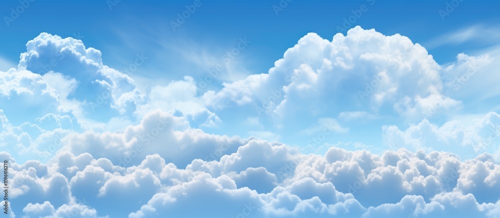 Aufkleber vast sky filled with soft white clouds against a bright blue background creating a serene and calmin