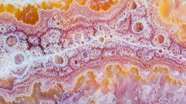 Detailed texture of coral skeleton, fossil, crystal, and jade agate, showcasing natural patterns and colors.