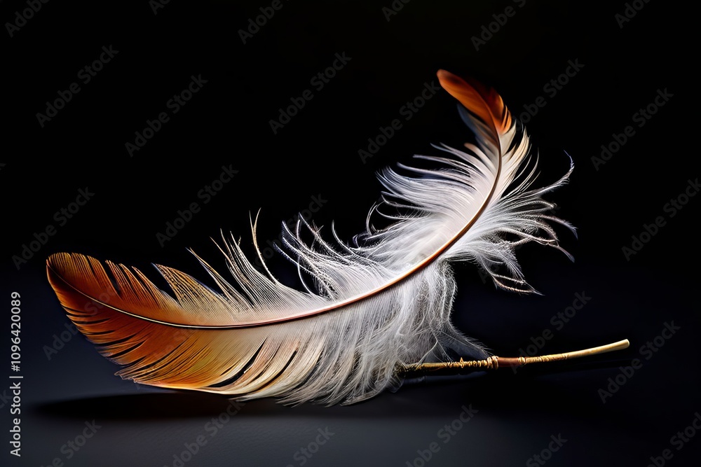 Poster feather quills code transforms into feather quills elegant and p