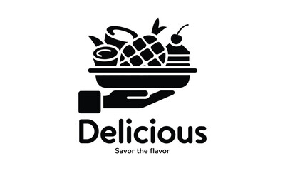 Delicious Food Doodle Icon Set Featuring Labels, Stickers, and Tasty Mascots