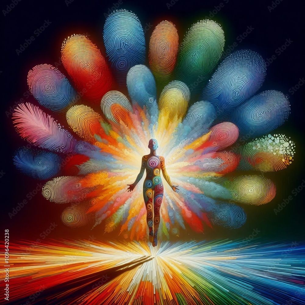 Poster feeling fingerprints unique colorful fingerprint like patterns r