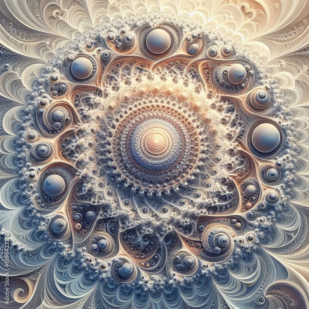 Poster fractal geometry a detailed fractal pattern exhibiting self simi