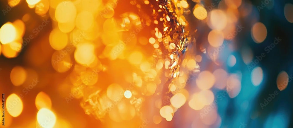 Poster colorful vertical backdrop with soft bokeh effect showcasing vibrant hues of orange and blue for cre