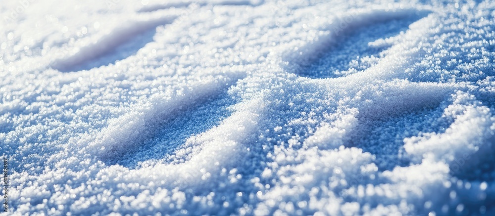 Poster numbers carved into a pristine snowy landscape creating a serene winter holiday backdrop with soft b