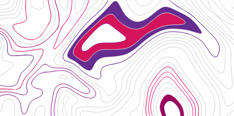 Obraz premium Topographic map background geographic line map with seamless ornament design. The black contours topography stylized height of the lines map.