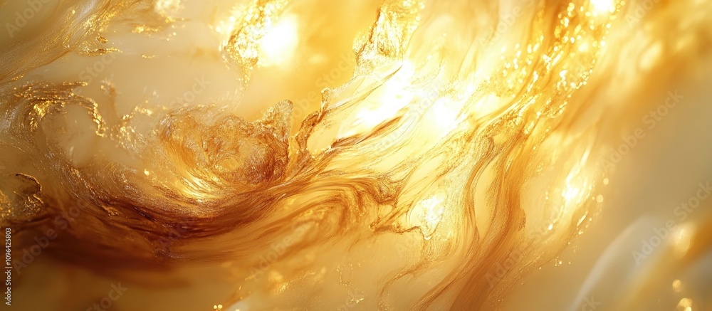Poster elegant abstract golden light with flowing textures and luminous patterns ideal for use as a luxurio