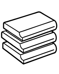 stack of books vector illustration line art transparent background