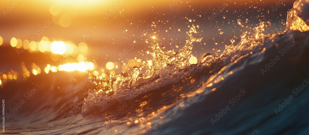Aufkleber sunlight reflecting on ocean waves at dawn creating a serene and tranquil seaside atmosphere