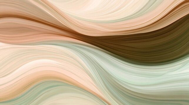 A soft header design with elegant curvy swirl waves in rosy brown, light gray, and pastel brown.