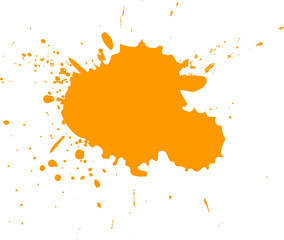 orange watercolor brush painting dropped splash splatter