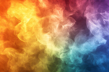 Obraz premium Abstract Colorful Smoke Swirls Background: A Digital Illustration of Flowing, Translucent Rainbow Hues.