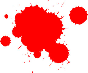 red watercolor brush painting dropped splash splatter
